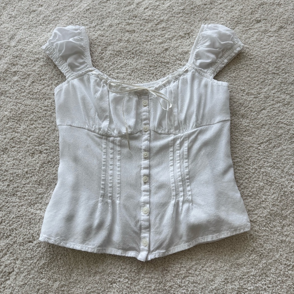 Hollister white blouse